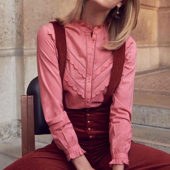 Sezane Tops - Sezane Long-sleeved cotton shirt NWT